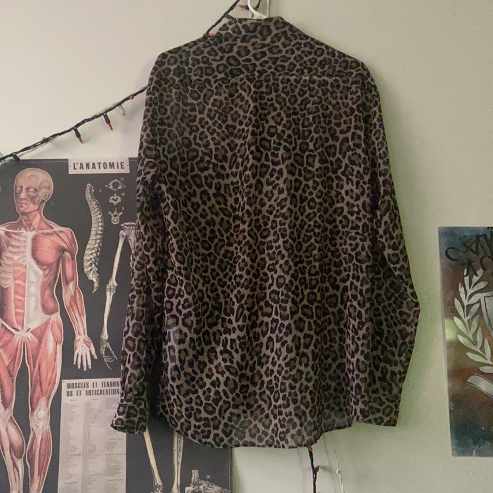 Zara Men’s Leopard Print Button-Down Shirt - Tan, Black, Brown - Picture 6 of 6